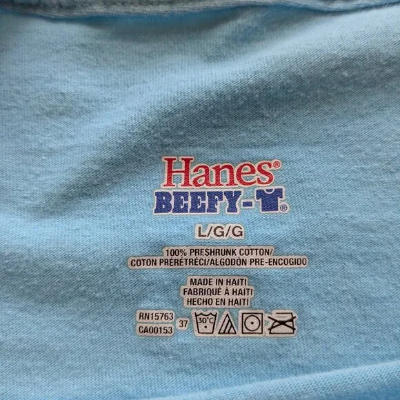 Vintage The Salty Dog Cafe Long Sleeve Shirt Size L Hanes light blue - Picture 4 of 7